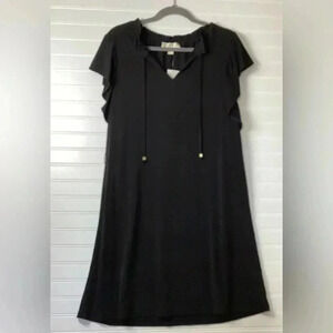 Michael Michael Kors NWT Black Ruffle Sleeve Jersey Dress.Size 1X